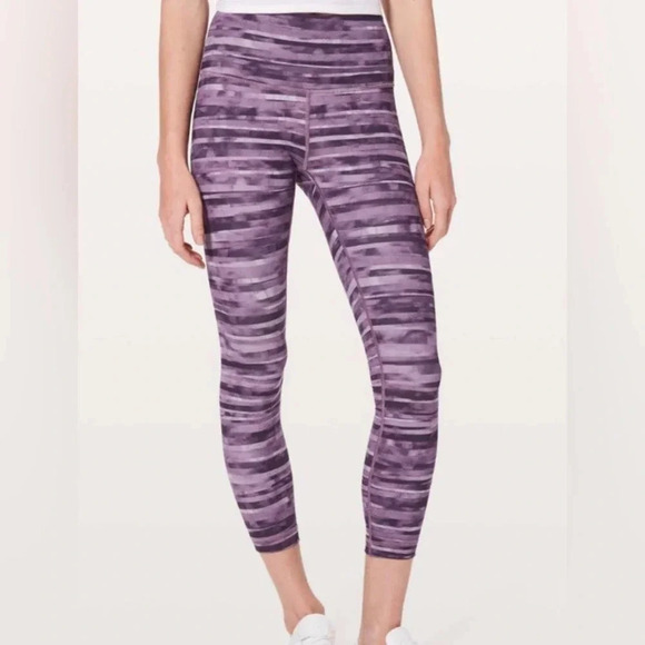 Lululemon Wunder Under High Rise 7/8 Tight Shadowed Smoked Mulberry Size 4 - Picture 1 of 5